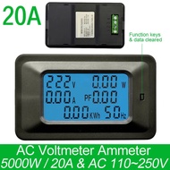 AC220V 20A Digital Voltage Meter Energy Meter LCD 5KW Power Voltmeter Ammeter Current Amps watt mete