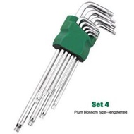 9 pcs Allen Key Wrench Set Durable Hex Trox Star CRV Allen key Screwdriver Spanner  Tahan Lama Hex T