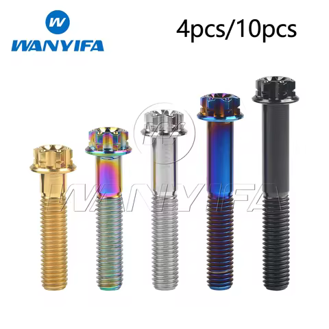 Wanyifa Titanium Bolt M8x20 25 30 35 40 45 50 55mm Torx Flange Head for Motorcycle Modification Deco