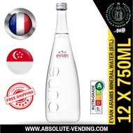 EVIAN ARAMIS Mineral Water 750ML X 12 (GLASS) - FREE DELIVERY WITHIN 3 WORKING DAYS!