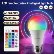 RGB Dimmable Bulb E27 B22 110V 220V Lamp Smart 24 Key Remote Control RGBW Light dimming Bulbs for li