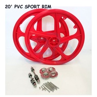 20 Inci Rim PVC 5 Batang Sabit untuk Basikal Kanak-Kanak/ 20' PVC  RIM (5 BATANG SABIT) FOR BICYCLE 