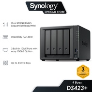 Synology DS423+ NAS DiskStation 4-Bays NAS with Dual-Core Processor Data Backup Storage