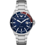 Emporio Armani Quartz Blue Dial With Silver Stainless Steel Strap Men Watch AR11339