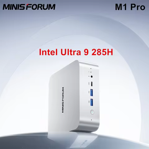 MINISFORUM M1 Pro AI Mini PC Intel Core Ultra 9 285H 16 Cores OCuLink 2*USB4 Built-in Dual Speaker D