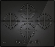 Candy Moderna CVG6DTB Gas on Glass Gas Hob with 4 Burners, Tempered Glass, Dishwasher Safe Cooking R