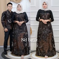 ( Best seller ) Ada Jumbo Gamis Couple Batik Katun Kombinasi Resleting