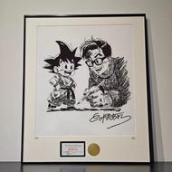 龍珠 Dragon ball 孫悟空 鳥山明 簽名 50*40 cm 藝術畫連畫框 激罕 值得收藏