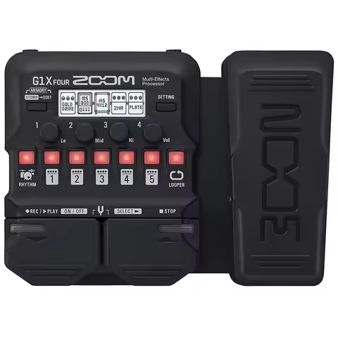 ZOOM G1X FOUR Guitar Multi-Effects Processor with Expression Pedal, With 70+ Built-in Effects, Loope
