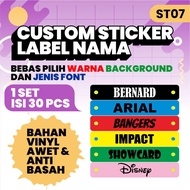 St07 Anti Wet Vinyl Name Sticker Label Sticker Children Sticker Book Contents 30pcs Free Custom Name