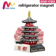 **Japanese Temple 3D Resin Fridge Magnet Set | Tokyo Asakusa Temple & Kyoto Golden Pavilion | Hand-P