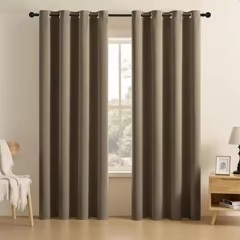 Blackout Curtains for Bedroom 84 inch Long 2 Panels Thermal Insulated Room Darkening Curtains with G
