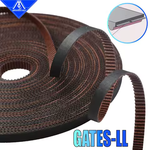Mellow High Quality 3D printer part GATES-LL-2GT Gear Synchronous Belt GT2 Width 6MM 9MM 10MM Timing