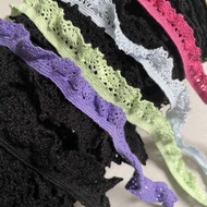 Ruffled lace, slightly elastic, 1cm to 2.5cm (5 meters)