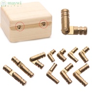 MAYWI 10Pcs Barrel Hinge Folded Mini Connector Pure Copper Soft Close Concealed Wine Wooden  Hinges