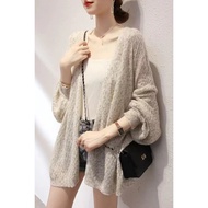 Knitted Sunscreen Clothing Thin Style Women's Fashion Loose Version Korean Version Lantern Sleeves H