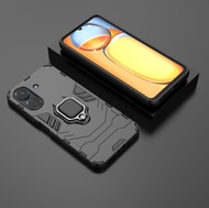 POCO C65 Magnetic Ring Holder Iron Man Military Armor Hard PC Cover Casing Full Protection Casing