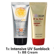 3W CLINIC Sunscreen Intensive UV Sunblock/Sunscreen/ Vita Moist/ Collagen Sunscreen 70ml & BB Cream