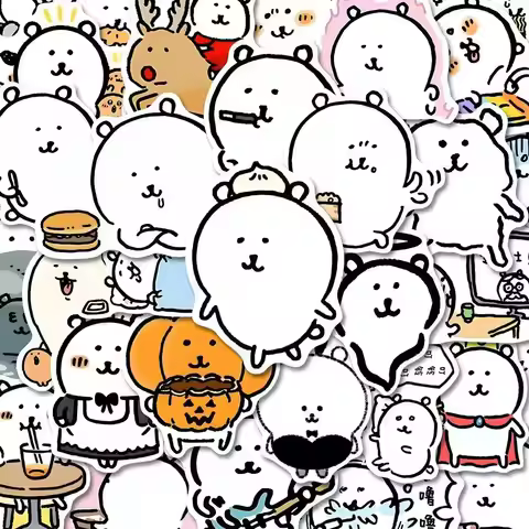 Cute Self-deprecating Joke Bear Stickers Simple Drawing Nagano Hand Account Material Tablet Room Des