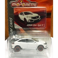 Majorette Honda Civic Type R-Premium Pack (Black Strip)-White Colour /Wheels D6SRL /scale 1/58 (3") 