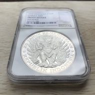 Koin Kuno Peringatan 750 Rupiah Garuda Wisnu Kencana Proof Detail NGC