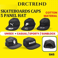 5 Panel Cap Unisex Snapback Cap Hip Hop Cap Lelaki Five Panel Cap Hat Skateboard Cap SN5