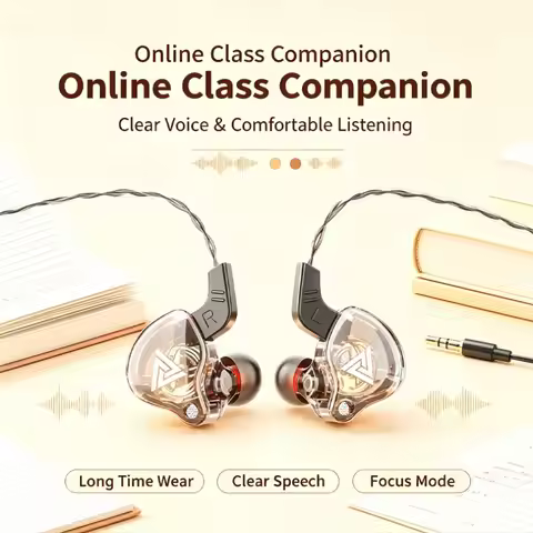 QKZ AK6 3.5mm Gaming Wired Earphones HiFi Bass Noise Cancelling Headphones with Microphone for PC Ph