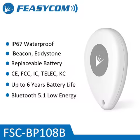 FSC-BP108B IP67 Waterproof Replaceable Battery Feasycom BLE Beacon Eddystone low energy Asset Tag Pr