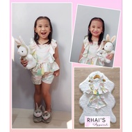 RHAI'S APPAREL Girls Casual Terno Set Cute Blouse with Short / Skort (Size 4T for 3-4 yo kid)