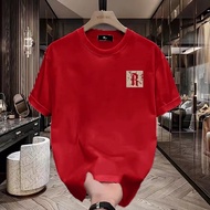 T-shirt lengan pendek lelaki musim panas gaya baru sutera ais fesyen top lelaki t-shirt kolar bulat 