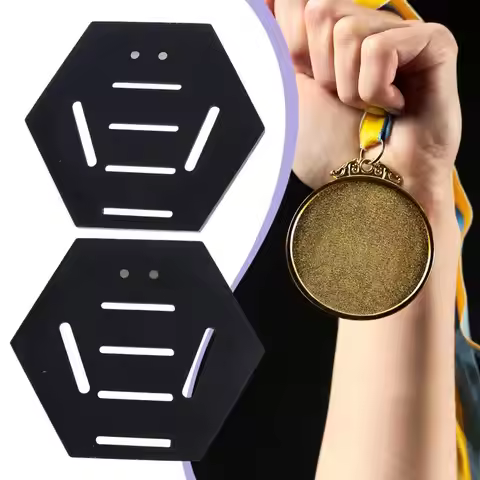 Medal Display Stand, Multifunctional Showcase Award Holder, Wooden Medal Hanger, Honeycomb Holder Fo