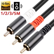 panoramic84 HiFi RCA Audio Cable Jack 3.5 to 2 RCA Cable 2RCA Male Y Splitter Aux Cable for TV PC Amplifiers DVD Speaker Wire 1/2/3/5m