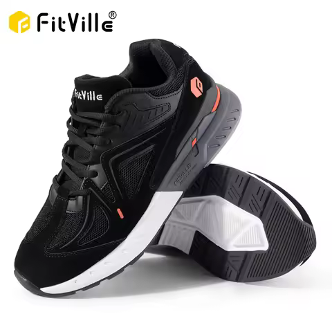 FitVille Men's Walking Shoes Extra Wide Lightweight Sneakers for Flat Feet Arch Fit Heel Pain Relief