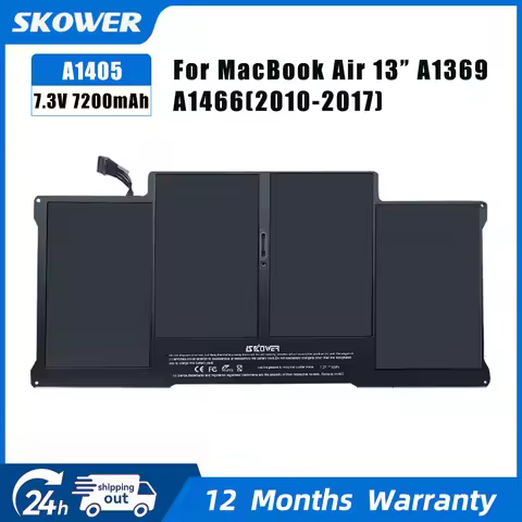 SKOWER 7.2V 55Wh A1405 Laptop Battery For Apple Macbook Air 13" A1369 2010 2011 A1466 2012-2017 Repl