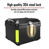 45L Motorcycle Box Aluminum Motorcycle Top Case,Trunk Motorcycle Travel Storage Box Waterproof Black