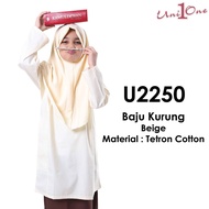 Uni1One Baju Kurung Cotton Beige MRSM //Baju Kurung Pusat Sumber Warna Beige [U2250]