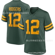 ℗⊕ NFL Football Jersey Packers 12 Green Yellow Packers Aaron Rodgers Jersey