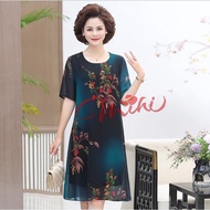 Đầm dự tiệc trung niên nữ V54d váy voan cho mẹ dáng suông chất đẹp cao cấp sang trọng U40 U50 U60 U7