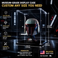 Acrylic Display Box Dustproof Case for LEGO 75277 Boba Fett Helmet Custom Size Kotak Pameran