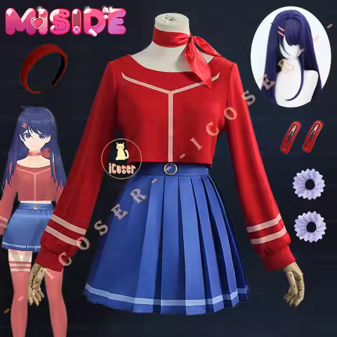MiSide Crazy Mita Cosplay Costume Wig Kind Mita Dress Skirt Headwear Hairpins Stocking Halloween Par