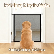 Cat Magic Door Fences Pet Dog Safety Net Guard Folding Gate