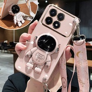 POCO X6 5G, POCO X6 Pro 5G, POCO M6 Pro 4G, POCO F6 Pro Phone Case, Silicone Material, Astronaut Pat