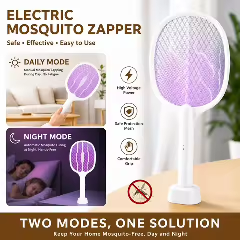 3 In 1 Electric Mosquito Swatter Mosquito Killer Lamp Killer Insect Killer 3000V Type-C Rechargeable