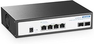 6 Port 10Gbps Managed Switch, 4 x 10G RJ-45, 2 x 10G SFP+ Slots, Support 10G/5G/2.5G/1000M Auto-Nego