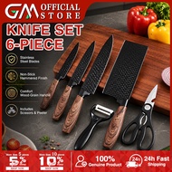 [SG Stock] Kitchen knife set Chef's knife Fruit knife Scissors Peeling knife 6-piece knife set