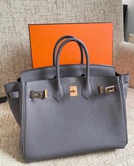 Hermes birkin 25 Kelly etain r gold