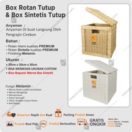 Rattan Box Basket 30x30x30 Multipurpose Lid