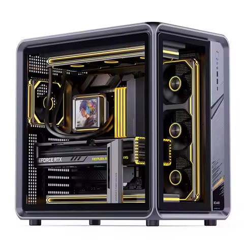 JONSBO BO400 Computer Case Tempered Glass 360 Water Cooling ATX Back Plug Aluminum Alloy Frame PC Ca