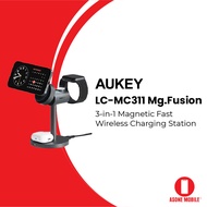 Aukey LC-MC311 MagFusion 3 in 1 Qi2 Magnetic Fast Wireless Charging Station with MFW Mgsf compatible