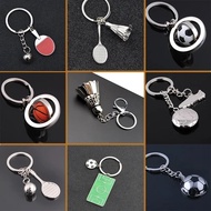 1Pcs Mini Metal Sports Keychain Ping Pong Table Tennis Ball Badminton Bowling Ball Keyring for Men C